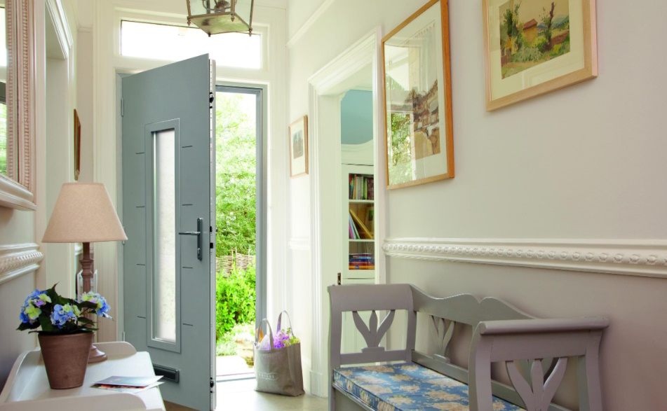 home hallway with smarts signature door